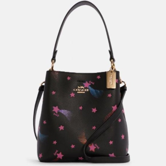Coach Handbags - COACH Small Town Bucket Bag With Disco Star Print